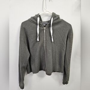 Primark Women's Zip-Up Jacket Cropped Olive Green Size Medium